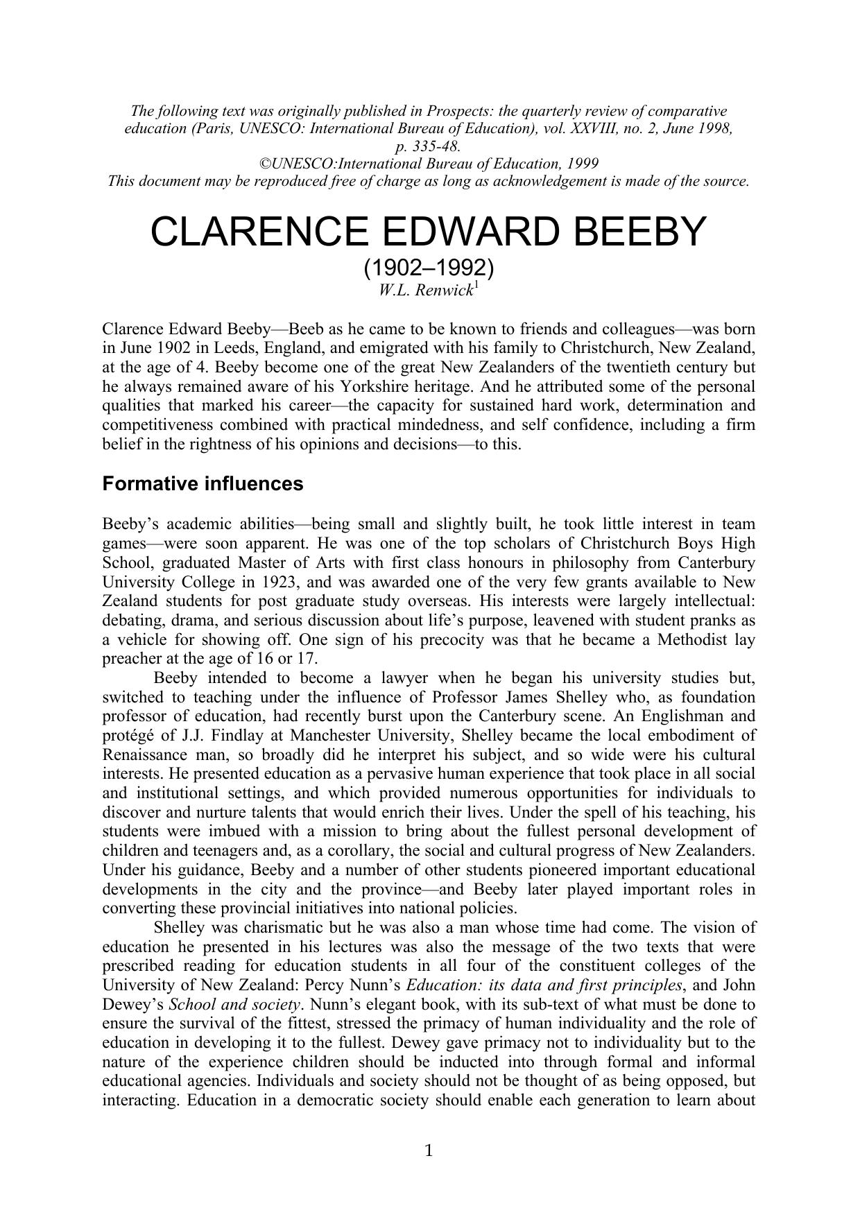 Clarence Edward Beeby